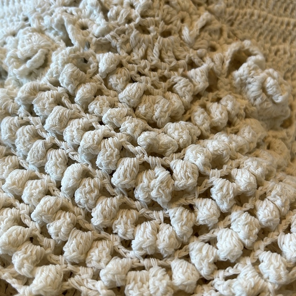 Polo Ralph Lauren Ivory Hand crafted Crochet Romantic Dress ruffle hem Size XL - Picture 17 of 17